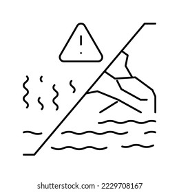 glacier melt line icon vector. glacier melt sign. isolated contour symbol black illustration