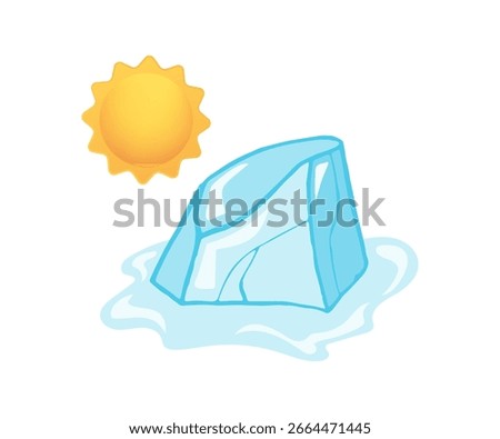 Glacier melting under the summer sun