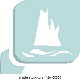 Glacier melting, vector icon