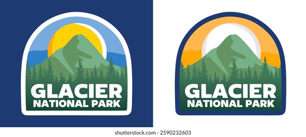 glacier national park with beautiful natural scenery