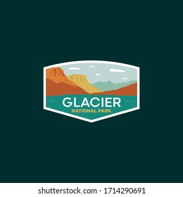 Glacier National Park Logo Badge Badges Icon Vector Illustration 