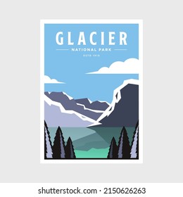 Glacier National Park poster vector illustration design