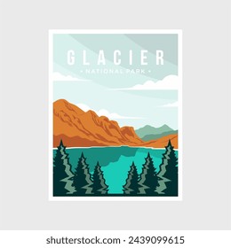 Glacier National Park poster vector illustration design