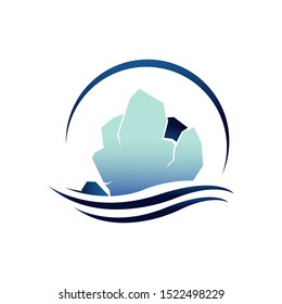glaciers iceberg logo design vector illustration isolated on white background
