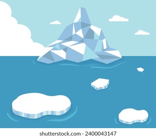 Glaciers and penguins on the sea