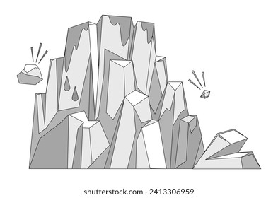 Glaciers vector illustration. The frozen tundra Arctic is home to hardy glacial ecosystems Glaciers metaphorically sculpt face Earth in frozen elegance Wintry scenes, adorned with glaciers, reveal