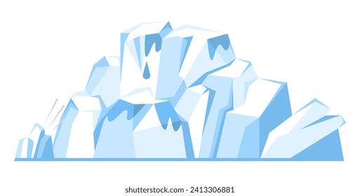 Glaciers vector illustration. Glacial ecosystems thrive in harshest climates Antarctic Wintry landscapes, adorned with glaciers, reflect natures poetic beauty Frozen floes, like drifting dreams