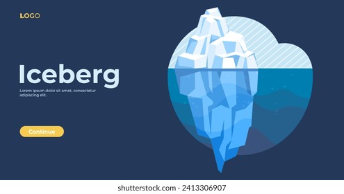 Glaciers vector illustration. Icebergs, like frozen sculptures, navigate polar seas with grace Glaciers, as frozen custodians, guard secrets Earths past Antarctic landscapes, with their glacial