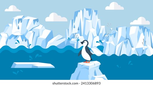 Glaciers vector illustration. Glaciers metaphorically embody essence Earths icy resilience The glacial concept weaves tale interconnected wintry wonders Snow-covered mountains and glaciers form