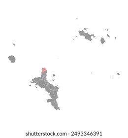 Glacis district map, administrative division of Seychelles. Vector illustration.