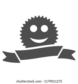 Glad award ribbon vector icon. Style is flat graphic grey symbol.