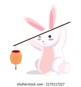 glad bunny design with a lantern