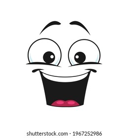 Glad Face Open Mouth Isolated Funny Stock Vector (Royalty Free ...