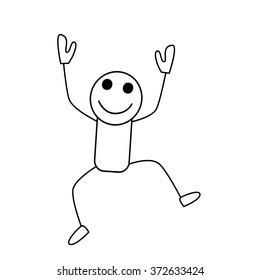 glad and jumping stick man