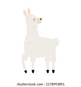 glad llama illustration over white