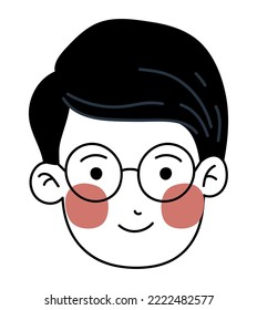 glad man face over white