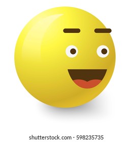 Glad smiley icon. Cartoon illustration of glad smiley vector icon for web