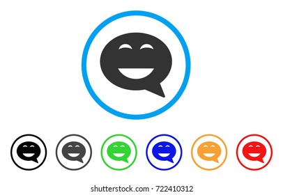 Glad Smiley Message icon. Vector illustration style is a flat iconic glad smiley message symbol with black, gray, green, blue, red, orange color versions. Designed for web and software interfaces.