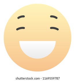 Glad Smilling Closed Eyes Emoticon Emoji Sign Face