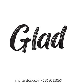 glad text on white background.
