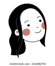 glad woman face over white