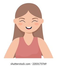 glad woman illustration over white