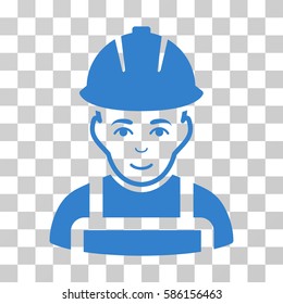 Glad Worker vector icon. Illustration style is flat iconic cobalt symbol on a transparent background.