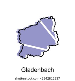 Gladenbach City of Germany map vector illustration, vector template with outline graphic sketch style isolated on white background