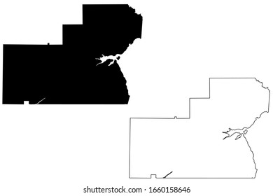 Glades County, Florida (U.S. county, United States of America,USA, U.S., US) map vector illustration, scribble sketch Glades map