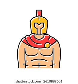 gladiator ancient soldier color icon vector. gladiator ancient soldier sign. isolated symbol illustration