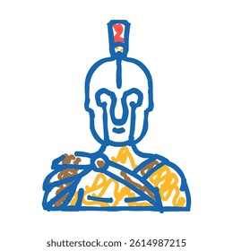 gladiator ancient soldier doodle icon sketch vector. gladiator ancient soldier sign. isolated symbol illustration