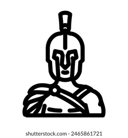 Gladiator antike Soldatenlinie Ikone Vektorgrafik. Gladiator antikes Soldatenzeichen. Isoliertes Kontursymbol Schwarze Abbildung