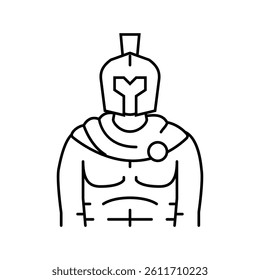 gladiator ancient soldier line icon vector. gladiator ancient soldier sign. isolated contour symbol black illustration