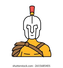 gladiator ancient soldier line icon vector. gladiator ancient soldier sign. isolated symbol illustration