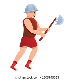 Gladiator axe icon. Cartoon of gladiator axe vector icon for web design isolated on white background
