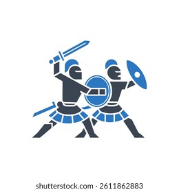 Gladiator Battle Icon On White Background