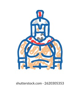 gladiator battle spartan roman doodle icon sketch vector. gladiator battle spartan roman sign. isolated symbol illustration