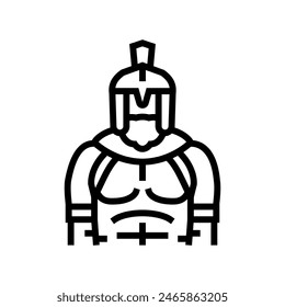 gladiator battle spartan roman line icon vector. gladiator battle spartan roman sign. isolated contour symbol black illustration