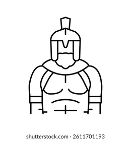 gladiator battle spartan roman line icon vector. gladiator battle spartan roman sign. isolated contour symbol black illustration