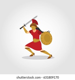 Gladiator Character Design Vector.