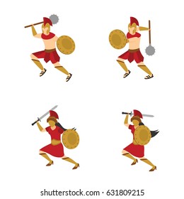 Gladiator Character Design Vector.