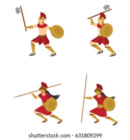 Gladiator Character Design Vector.