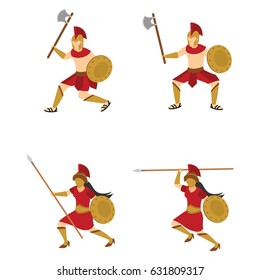 Gladiator Character Design Vector.