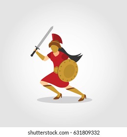Gladiator Character Design Vector.
