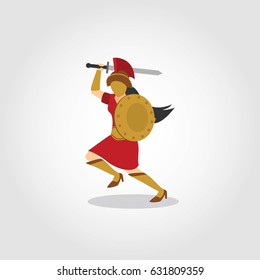 Gladiator Character Design Vector.