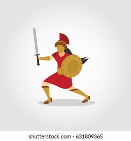 Gladiator Character Design Vector.