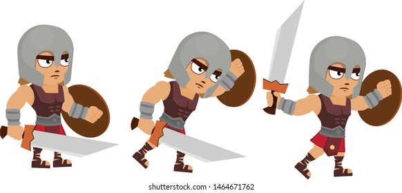 Gladiator character, soldier ,  vector character 