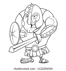 The Gladiator Coloring Book Cartoon Vector