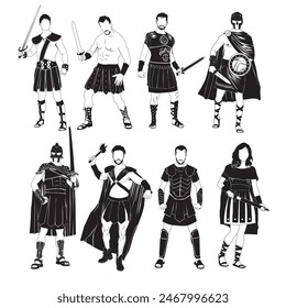 traje de gladiador listo para la batalla
