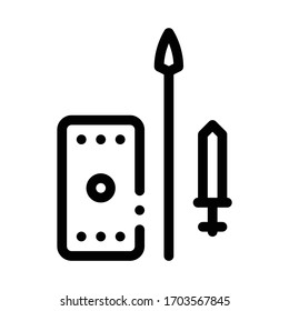 gladiator fights icon vector. gladiator fights sign. isolated contour symbol illustration